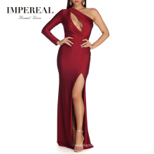 Formal One Shoulder Asymmetrical Prom Evening Sexy Long Gown & Sexy Dress